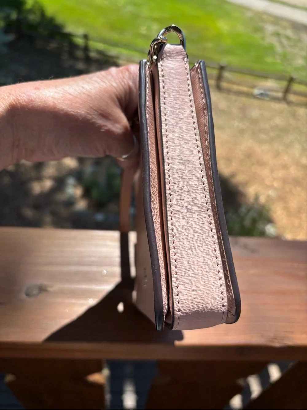 kate spade Blush Pink Saffiano Crossbody with Chain Strap